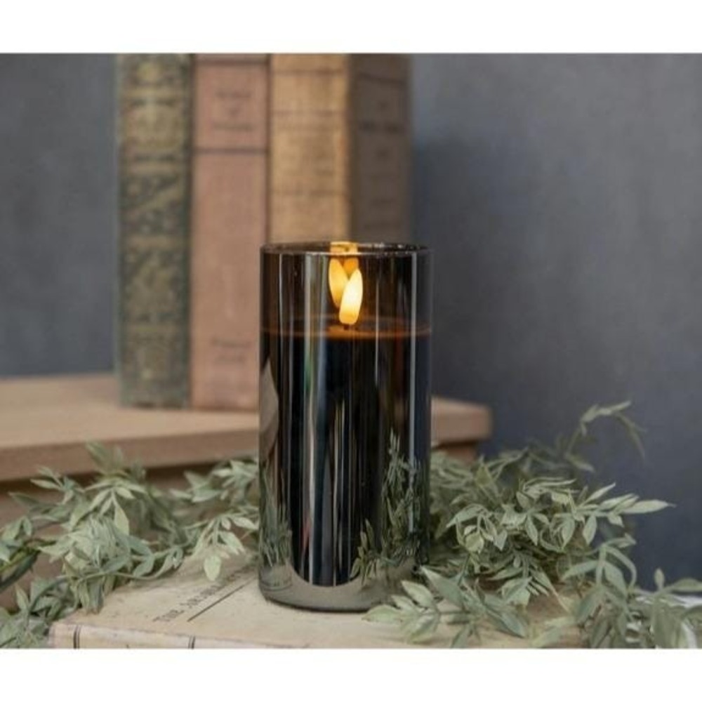 Ragon House 6" Black‎ Glass 3D Flameless Candle Battery Operated NEW